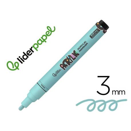 ROTULADOR LIDERPAPEL ACRYLIC BASE AGUA TODO TIPO DE SUPERFICIE PUNTA REDONDA 3 MM VERDE MENTA