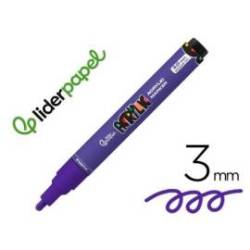 ROTULADOR LIDERPAPEL ACRYLIC BASE AGUA TODO TIPO DE SUPERFICIE PUNTA REDONDA 3 MM PURPURA