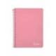 CUADERNO ESPIRAL LIDERPAPEL DIN A5 WITTY TAPA DURA 80H 90GR CUADRO 4MM CON MARGEN COLOR ROSA