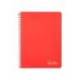 CUADERNO ESPIRAL LIDERPAPEL DIN A5 WITTY TAPA DURA 80H 90GR CUADRO 4MM CON MARGEN COLOR ROJO