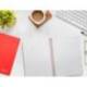 CUADERNO ESPIRAL LIDERPAPEL DIN A5 WITTY TAPA DURA 80H 90GR CUADRO 4MM CON MARGEN COLOR ROJO