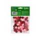 POMPONES DE COLORES LIDERPAPEL 1,5 CM TONALIDADES ROJAS BOLSA CON 80 UNIDADES