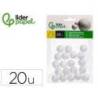 FIGURA DE ESPUMA BLANCA LIDERPAPEL BOLA DE 2 CM BOLSA CON 20 UNIDADES