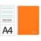 CUADERNO ESPIRAL LIDERPAPEL DIN A4 WITTY TAPA DURA 80H 90GR PAUTA 3,5MM CON MARGEN COLOR NARANJA