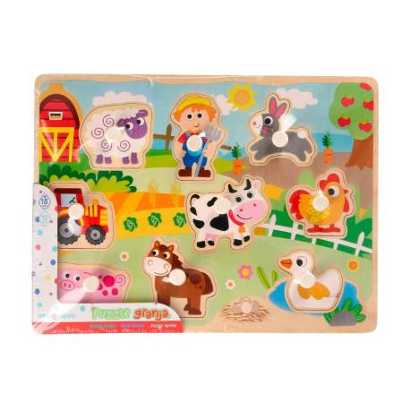 PUZLE INFANTIL IMAGINOVO MADERA GRANJA +18 MESES 9 PIEZAS 30X22,5X1,5CM