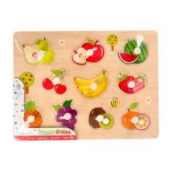 PUZLE INFANTIL IMAGINOVO MADERA FRUTAS +18 MESES 10 PIEZAS 30X22,5X1,5CM