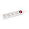 REGLETA Q-CONNECT 4 TOMAS DE CORRIENTE CON INTERRUPTOR LONGITUD CABLE 1,5 MT COLOR BLANCO