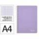 CUADERNO ESPIRAL LIDERPAPEL DIN A4 WITTY TAPA DURA 80H 90GR CUADRO 4MM CON MARGEN COLOR VIOLETA