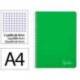 CUADERNO ESPIRAL LIDERPAPEL DIN A4 WITTY TAPA DURA 80H 90GR CUADRO 4MM CON MARGEN COLOR VERDE