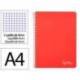 CUADERNO ESPIRAL LIDERPAPEL DIN A4 WITTY TAPA DURA 80H 90GR CUADRO 4MM CON MARGEN COLOR ROJO