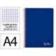 CUADERNO ESPIRAL LIDERPAPEL DIN A4 WITTY TAPA DURA 80H 90GR CUADRO 4MM CON MARGEN COLOR AZUL OSCURO