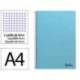 CUADERNO ESPIRAL LIDERPAPEL DIN A4 SMART TAPA BLANDA 80H 75GR CUADRO 4MM CON MARGEN COLOR CELESTE