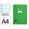 CUADERNO ESPIRAL LIDERPAPEL DIN A4 PAUTAGUIA TAPA DURA 80H 90 GR CUADRO PAUTADO 4MM COLOR VERDE