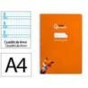 CUADERNO ESPIRAL LIDERPAPEL DIN A4 PAUTAGUIA TAPA DURA 80H 90 GR CUADRO PAUTADO 4MM COLOR NARANJA