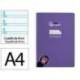 CUADERNO ESPIRAL LIDERPAPEL DIN A4 PAUTAGUIA TAPA DURA 80H 90 GR CUADRO PAUTADO 4MM COLOR LILA