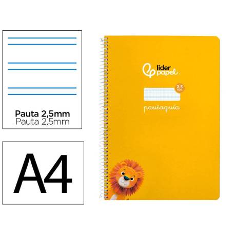 CUADERNO ESPIRAL LIDERPAPEL DI N A4 PAUTAGUIA TAPA BLANDA 80H 75 GR CUADRO PAUTADO 2,5MM COLOR AMARILLO