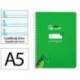 CUADERNO ESPIRAL LIDERPAPEL DI N A5 PAUTAGUIA TAPA DURA 80H 90 GR CUADRO PAUTADO 5MM COLOR VERDE