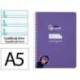 CUADERNO ESPIRAL LIDERPAPEL DI N A5 PAUTAGUIA TAPA DURA 80H 90 GR CUADRO PAUTADO 5MM COLOR LILA