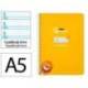 CUADERNO ESPIRAL LIDERPAPEL DI N A5 PAUTAGUIA TAPA DURA 80H 90 GR CUADRO PAUTADO 5MM COLOR AMARILLO