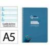 CUADERNO ESPIRAL LIDERPAPEL DI N A5 PAUTAGUIA TAPA BLANDA 40H 75 GR CUADRO PAUTADO 4MM COLOR AZUL