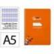 CUADERNO ESPIRAL LIDERPAPEL DI N A5 PAUTAGUIA TAPA BLANDA 40H 75 GR CUADRO PAUTADO 2,5MM COLOR NARANJA