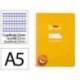 CUADERNO ESPIRAL LIDERPAPEL DI N A5 PAUTAGUIA TAPA BLANDA 40H 75 GR CUADRO PAUTADO 2,5MM COLOR AMARILLO