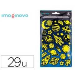 PEGATINAS IMAGINOVO LUMINOSAS PLANETAS CON RELIEVE 190X105 MM EN BLISTER