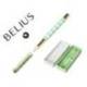 BOLIGRAFO BELIUS PICNIC ALUMINIO COLOR VERDE DORADO TINTA COLOR AZUL CAJA DE DISEÑO