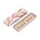 BOLIGRAFO BELIUS ROSE ALUMINIO COLOR BEIGE CLARO ORO ROSA TINTA AZUL CAJA DE DISEÑO