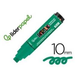 ROTULADOR LIDERPAPEL ACRYLIC BASE AGUA TODO TIPO DE SUPERFICIE PUNTA RECTANGULAR 10 MM VERDE