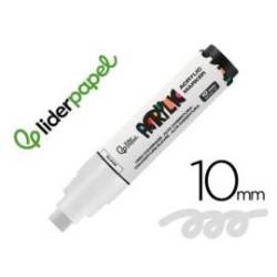 ROTULADOR LIDERPAPEL ACRYLIC BASE AGUA TODO TIPO DE SUPERFICIE PUNTA RECTANGULAR 10 MM BLANCO