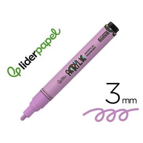 ROTULADOR LIDERPAPEL ACRYLIC BASE AGUA TODO TIPO DE SUPERFICIE PUNTA REDONDA 3 MM LILA