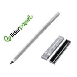 LAPIZ DE GRAFITO INFINITO LIDERPAPEL ALUMINIO HEXAGONAL PLATEADO ULTRA RESISTENTE 1 PUNTA DE RECAMBIO