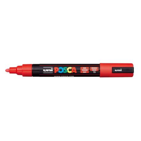 ROTULADOR UNI POSCA PC-5M MARCADOR DE PINTURA PUNTA CONICA 1,8-2,5 MM ROJO