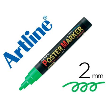Rotulador Artline Poster Marker EPP-4 Punta Redonda Trazo 2mm Color Verde Flúor