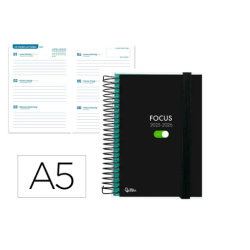 Agenda escolar liderpapel 25-26 espiral personalizable semana vista a5 bilingüe papel fsc 70 gr