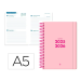 AGENDA ESCOLAR LIDERPAPEL 25-26 ESPIRAL BASIC ROSA 2 DIAS PAGINA A5 BILINGÜE PAPEL FSC 70 GR