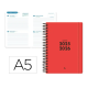 AGENDA ESCOLAR LIDERPAPEL 25-26 ESPIRAL BASIC ROJO 2 DIAS PAGINA A5 BILINGÜE PAPEL FSC 70 GR