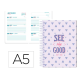 AGENDA ESCOLAR LIDERPAPEL 25-26 ESPIRAL PETITE CORAZONES SEMANA VISTA A5 BILINGÜE PAPEL FSC 80 GR