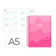 AGENDA ESCOLAR LIDERPAPEL 25-26 ESPIRAL MELTING ROSA SEMANA VISTA A5 BILINGÜE PAPEL FSC 80 GR