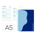 AGENDA ESCOLAR LIDERPAPEL 25-26 ESPIRAL WAVES AZUL OSCU RO SEMANA VISTA A5 BILINGÜE PAPEL FSC 80 GR