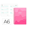 AGENDA ESCOLAR LIDERPAPEL 25-26 ESPIRAL MELTING ROSA SEMANA VISTA A6 BILINGÜE PAPEL FSC 80 GR