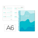 AGENDA ESCOLAR LIDERPAPEL 25-26 ESPIRAL MELTING AZUL SEMANA VISTA A6 BILINGÜE PAPEL FSC 80 GR