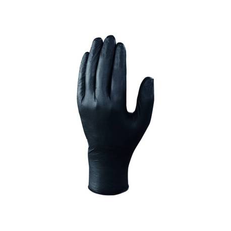 GUANTES DE NITRILO DELTAPLUS QUIMICO DESECHABLE NO EMPOLVADO TALLA 9/10 COLOR NEGRO CAJA DE 100 UNIDADES