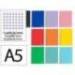 CUADERNO ESPIRAL LIDERPAPEL A5 MICRO WITTY TAPA DURA 120H 90GR CUADRO 5MM 5 BANDAS 6 TALADROS COLORES SURTIDOS