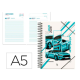 AGENDA ESCOLAR LIDERPAPEL 25-26 ESPIRAL CARS TURQUESA DIA PAGINA A5 BILINGÜE PAPEL FSC 80 GR