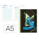 AGENDA ESCOLAR LIDERPAPEL 25-26 ESPIRAL CARS AZUL DIA PAGINA A5 BILINGÜE PAPEL FSC 80 GR