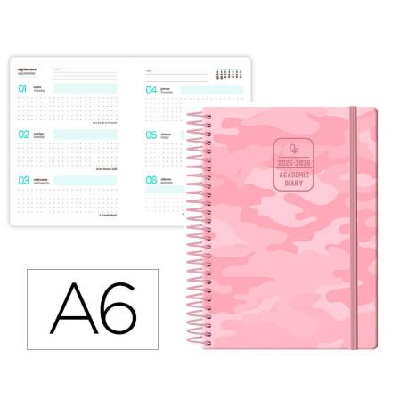 AGENDA ESCOLAR LIDERPAPEL CURSO 25-26 TEENS PATTERNS ABSTRACT PATTERN 6 SEMANA VISTA DIN A6 BILINGUE PAPEL
