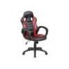 SILLA ROCADA GAMING CON BRAZOS FIJOS BASE NYLON CON RUEDAS BASCULANTE SIMILPIEL NEGRO/ROJO 480X490X1060-1160