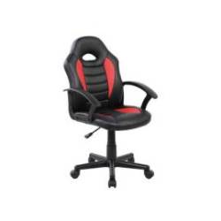 SILLA ROCADA GAMING CON BRAZOS FIJOS BASE NYLON CON RUEDAS SIMILPIEL NEGRO/ROJO 435X430X880-995 MM